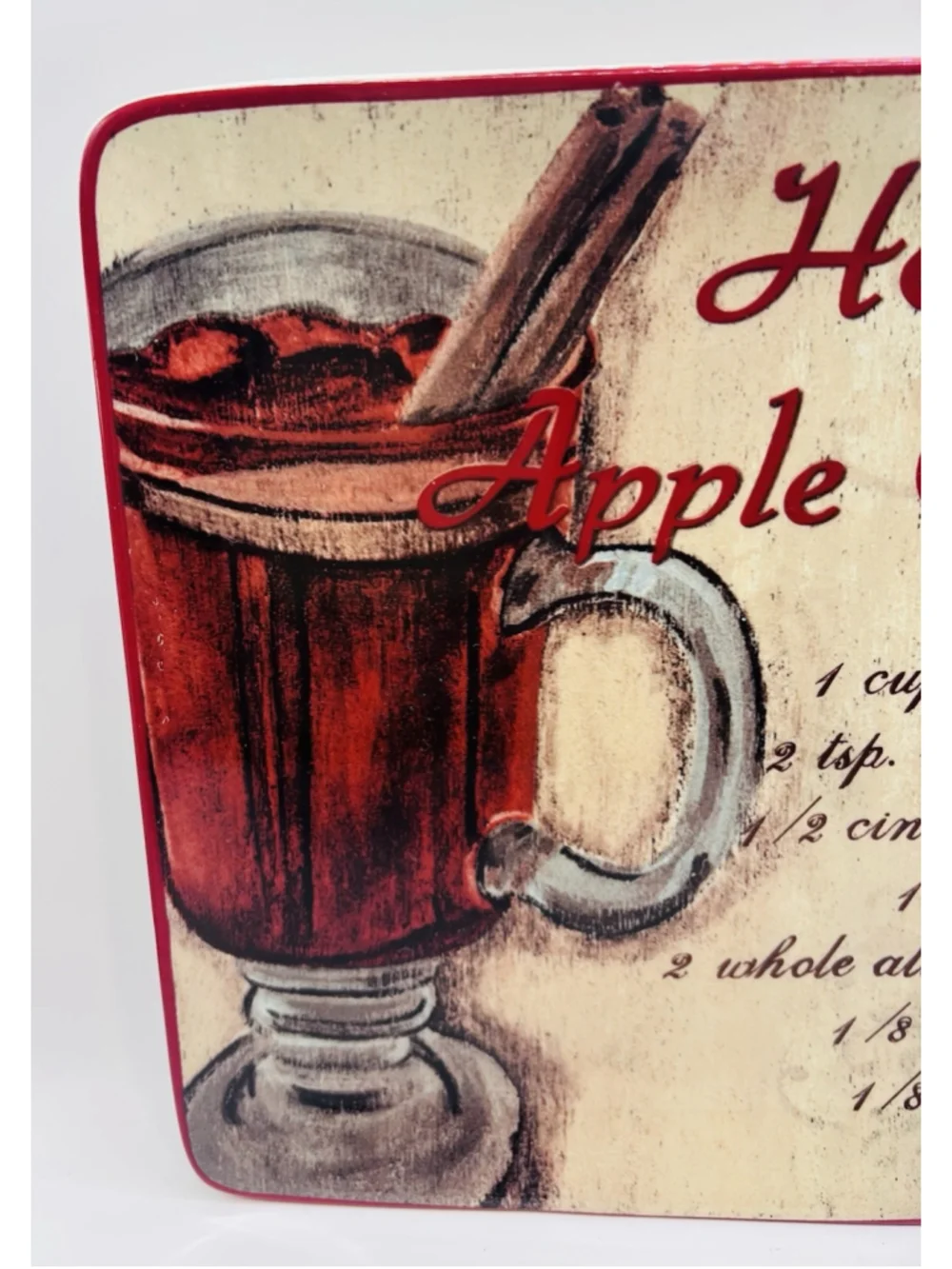 Hot Apple Cider Recipe Square Plate 8.25” Certified International Debbie Dewit
